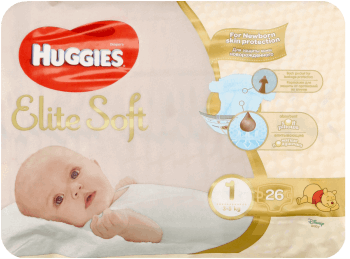 HUGGIES Elite Soft diapers 1 3-5 kg, 26 pcs - SVA-TI A.S