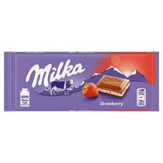 Buy Milka Strawberry 100g for sale chocolate bar with strawberry pieces - buy Milka Strawberry 100g (22 PACK)