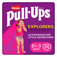 Huggies Pull Ups Explorers, Pink, Size 1.5-3 Years, 24 Pack - Easy and Fun Potty Training Pants